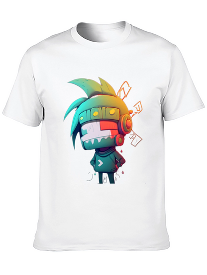 Cool Cartoon Graphic Tee - Black