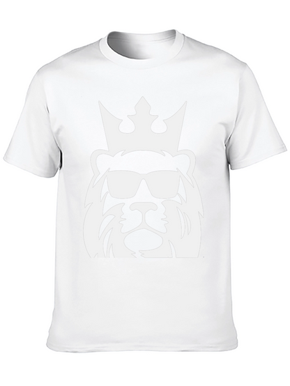 Cool Lion King Graphic Tee - Black