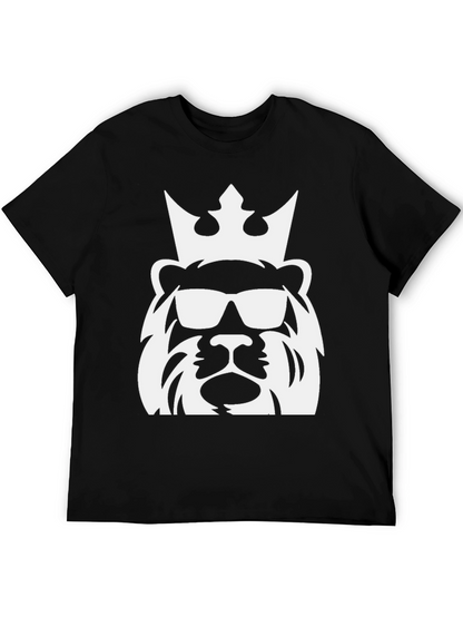 Cool Lion King Graphic Tee - Black