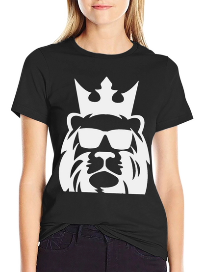Cool Lion King Graphic Tee - Black