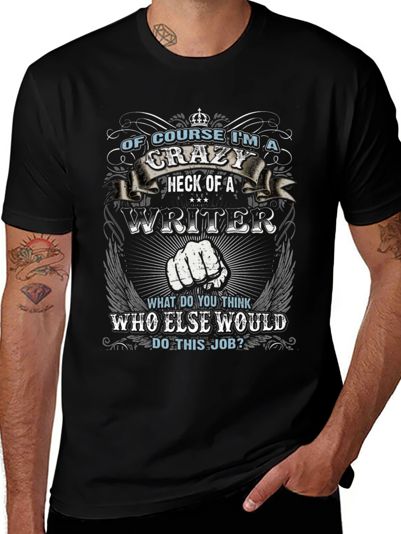 Crazy Writer T-Shirt - Funny Novelty Tee