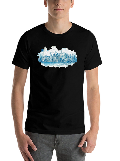 Cityscape Cloud Tee - Urban Dreamscape T-Shirt