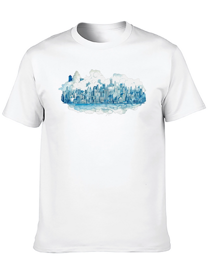 Cityscape Cloud Tee - Urban Dreamscape T-Shirt