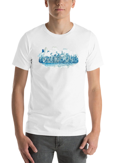 Cityscape Cloud Tee - Urban Dreamscape T-Shirt