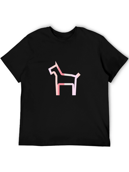 Abstract Dog Graphic Tee - Modern Black T-Shirt