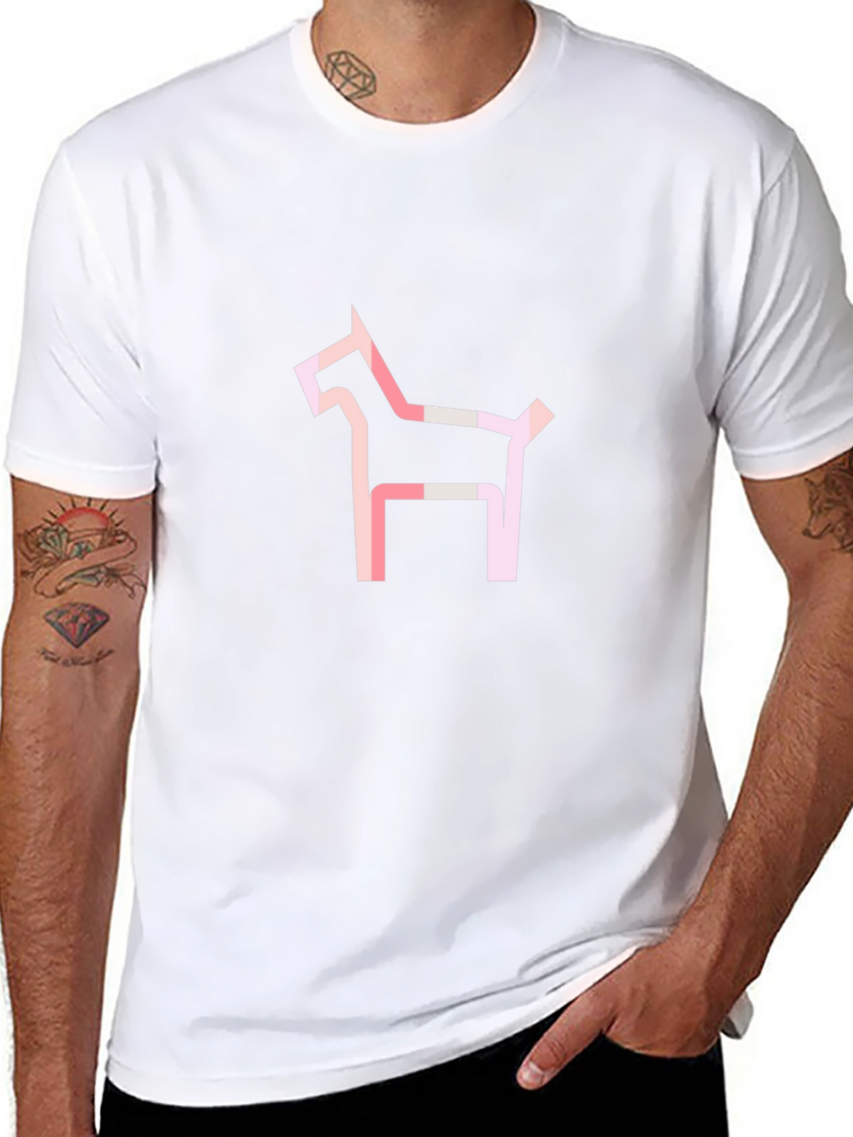 Abstract Dog Graphic Tee - Modern Black T-Shirt