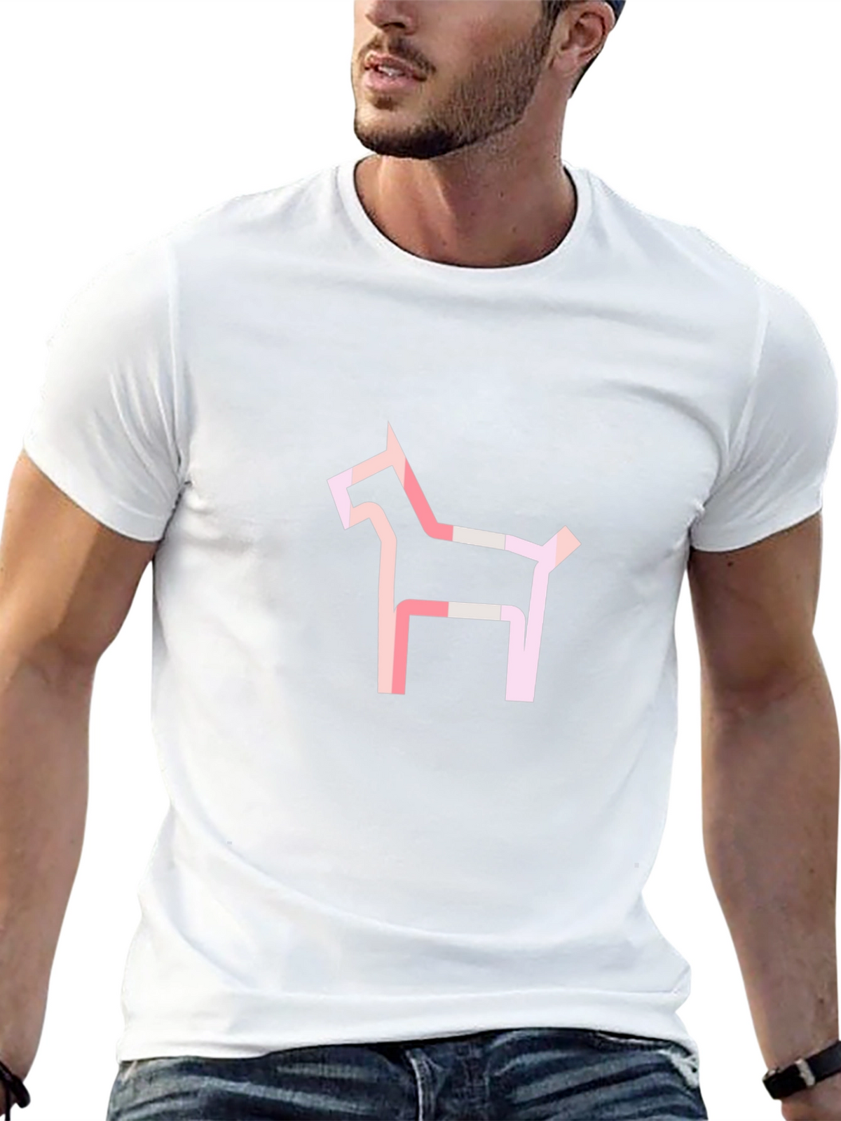 Abstract Dog Graphic Tee - Modern Black T-Shirt