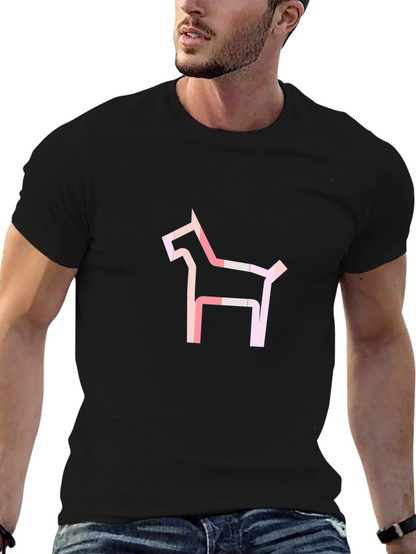 Abstract Dog Graphic Tee - Modern Black T-Shirt