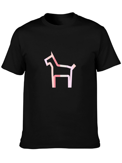 Abstract Dog Graphic Tee - Modern Black T-Shirt