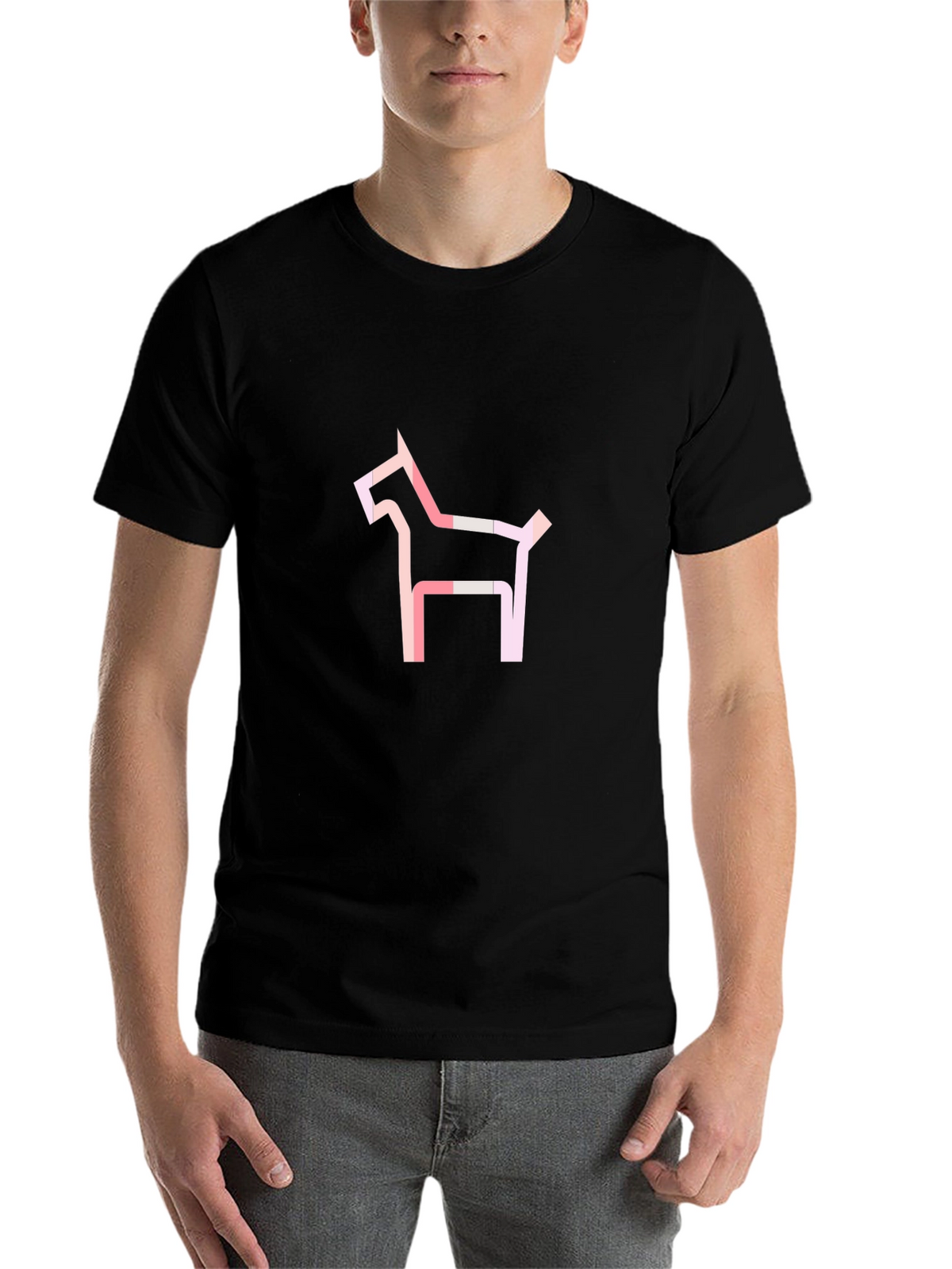 Abstract Dog Graphic Tee - Modern Black T-Shirt