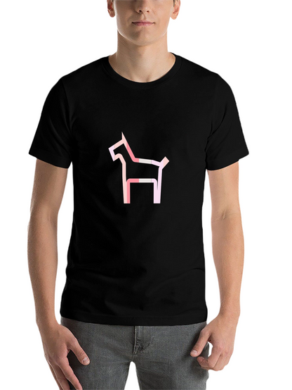 Abstract Dog Graphic Tee - Modern Black T-Shirt