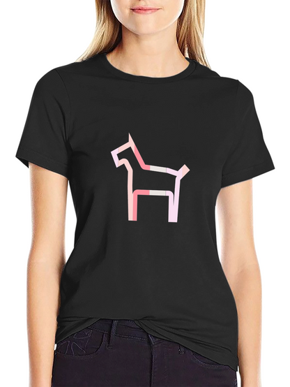 Abstract Dog Graphic Tee - Modern Black T-Shirt