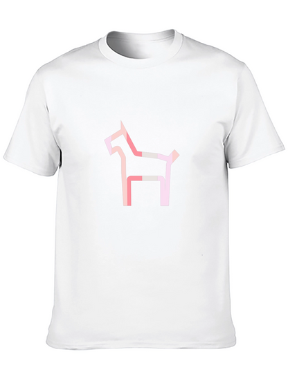 Abstract Dog Graphic Tee - Modern Black T-Shirt
