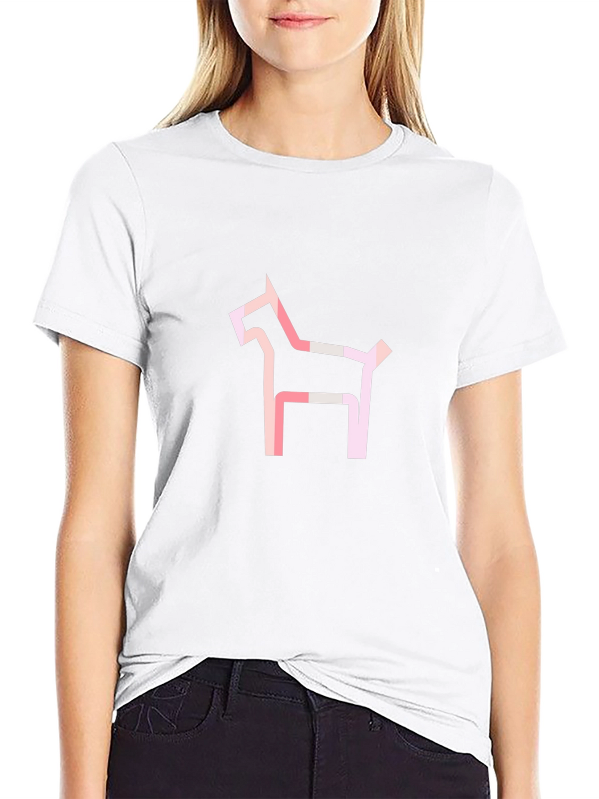 Abstract Dog Graphic Tee - Modern Black T-Shirt