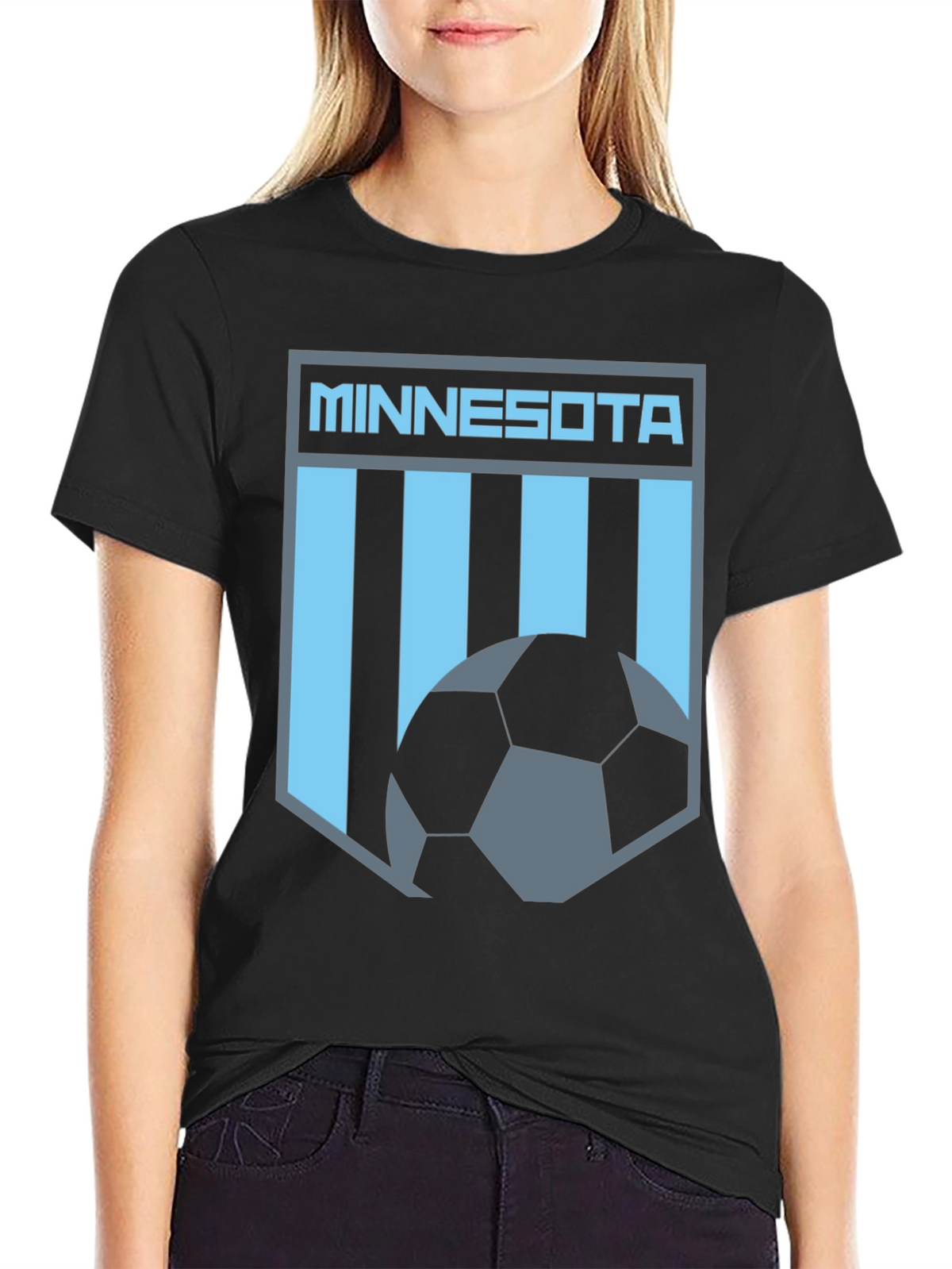 Minnesota Soccer Graphic Tee - Black Cotton T-Shirt