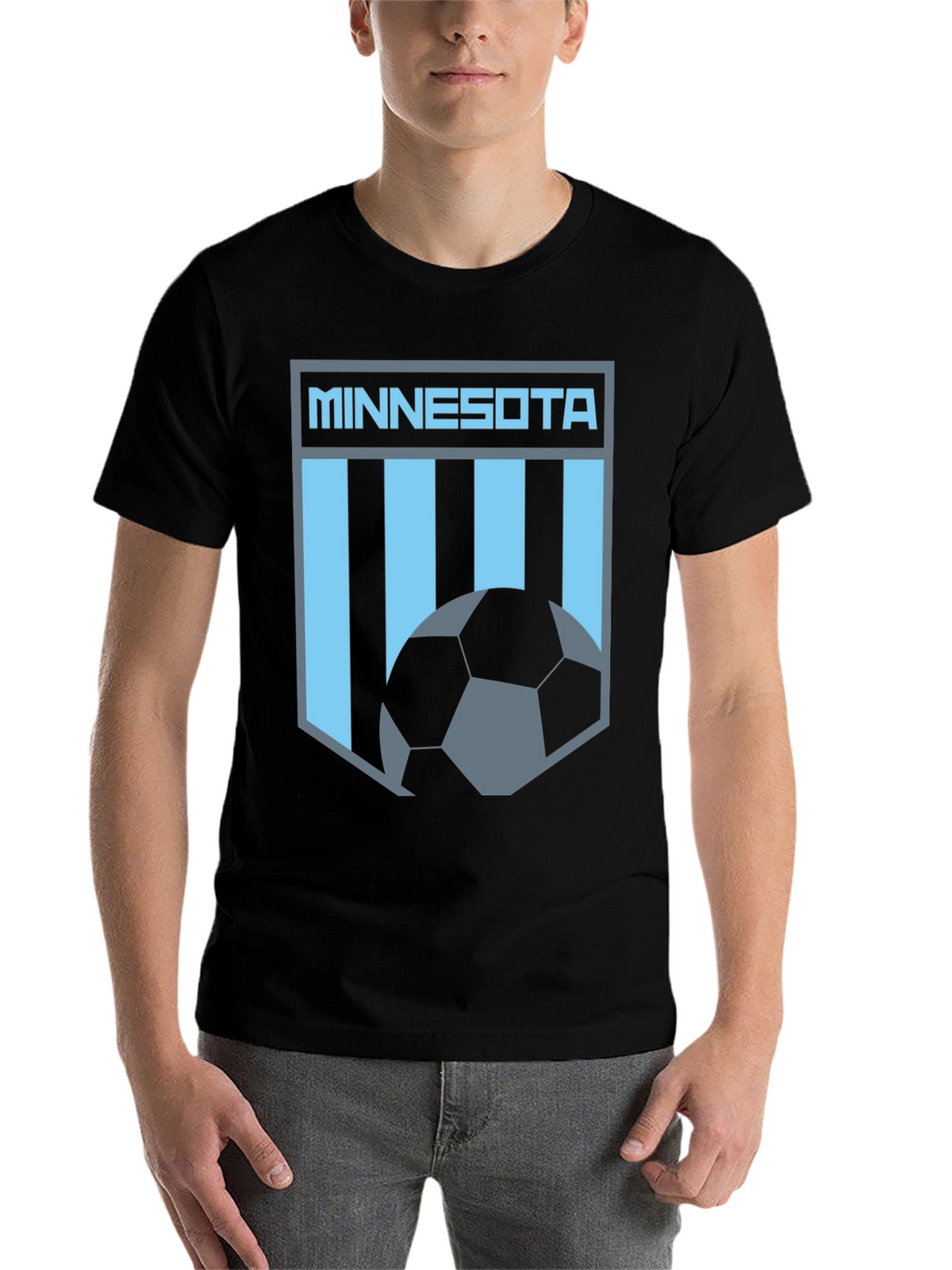 Minnesota Soccer Graphic Tee - Black Cotton T-Shirt