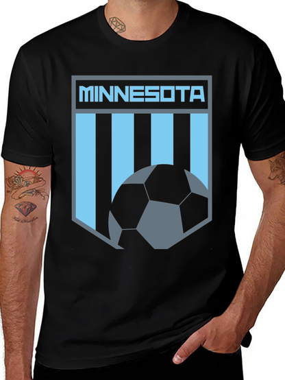 Minnesota Soccer Graphic Tee - Black Cotton T-Shirt