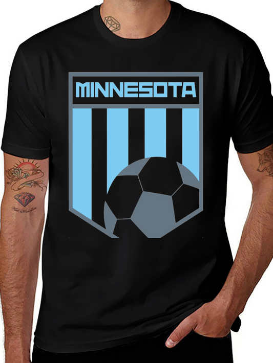 Minnesota Soccer Graphic Tee - Black Cotton T-Shirt