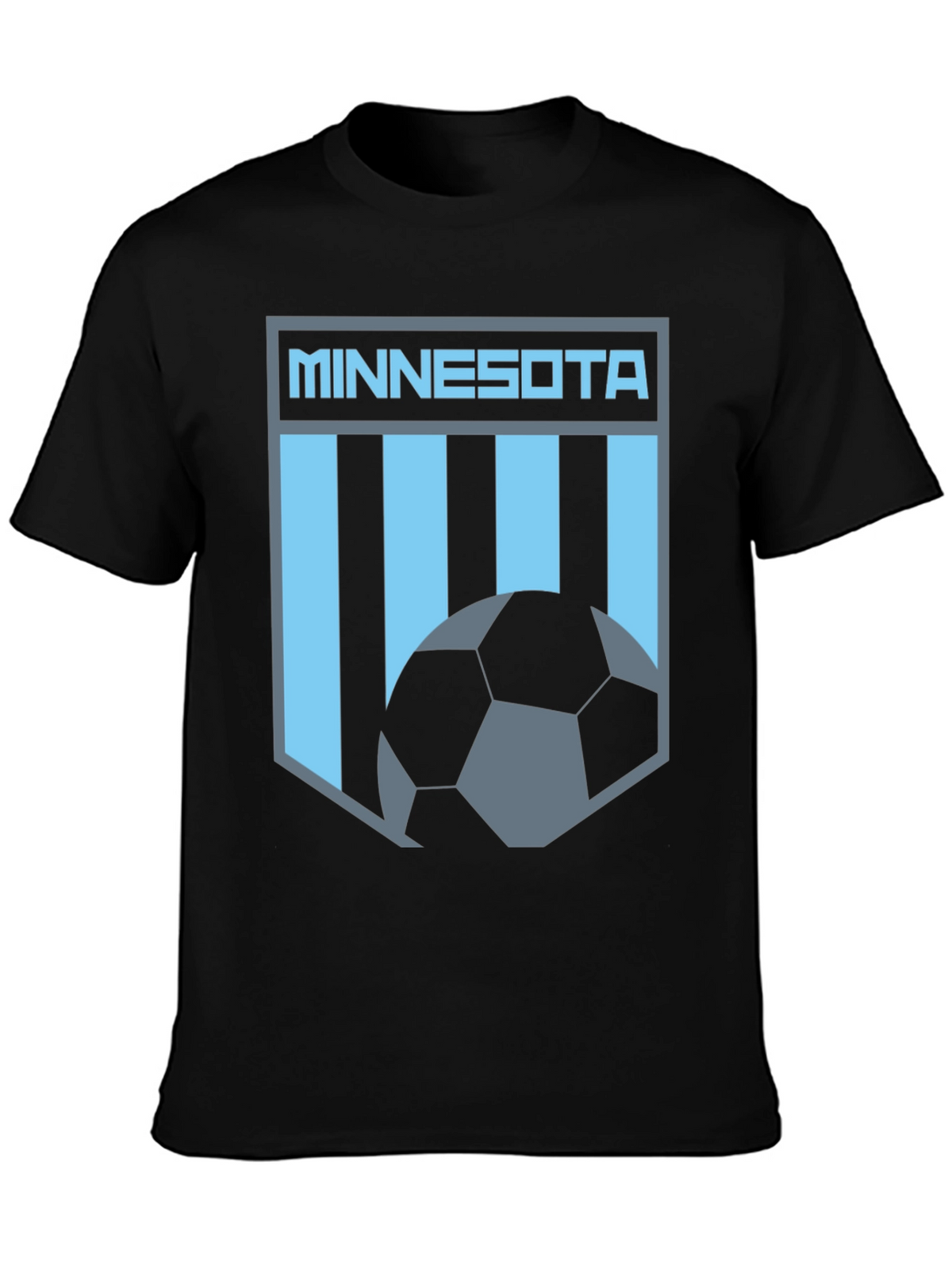 Minnesota Soccer Graphic Tee - Black Cotton T-Shirt