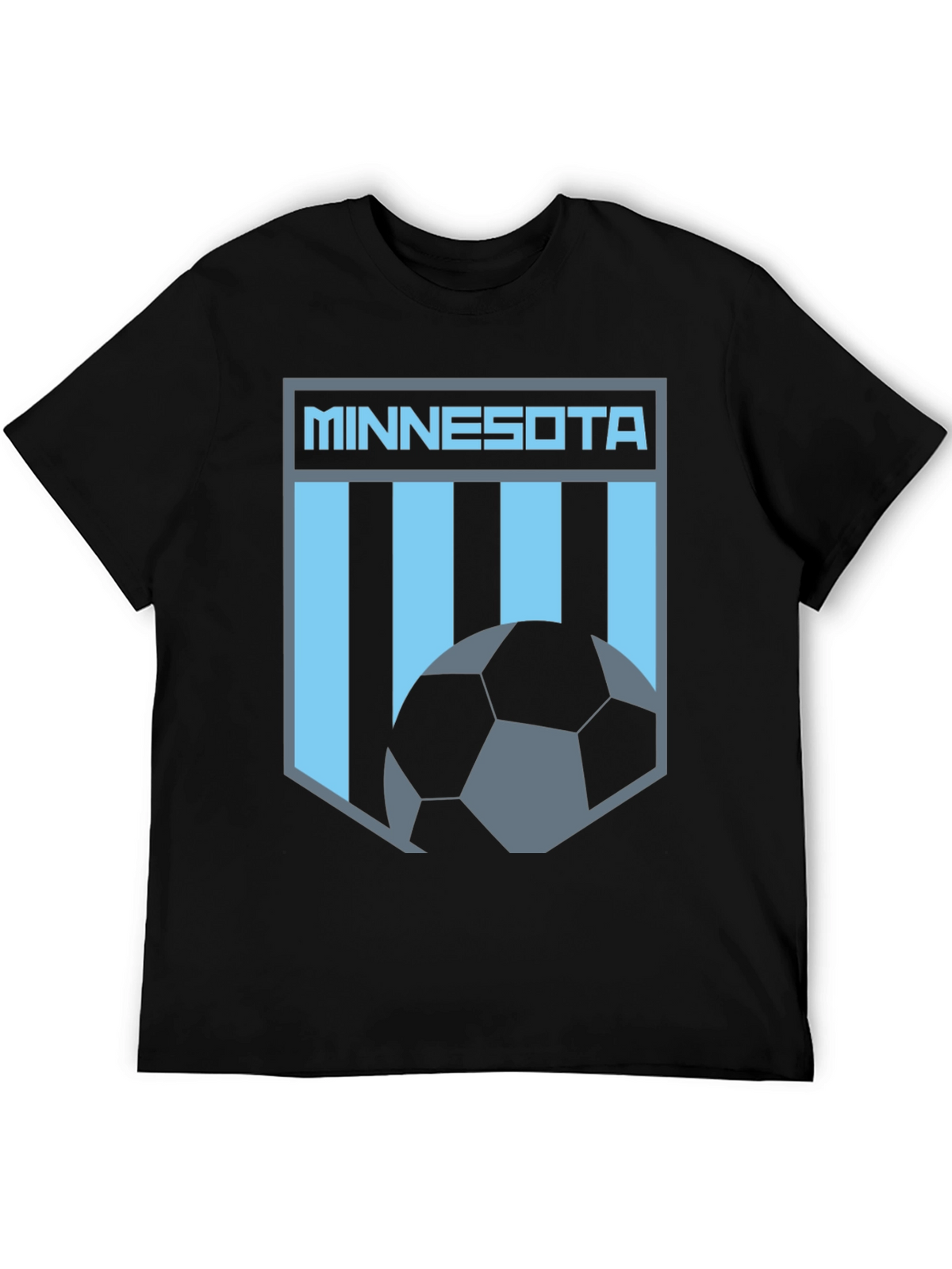 Minnesota Soccer Graphic Tee - Black Cotton T-Shirt
