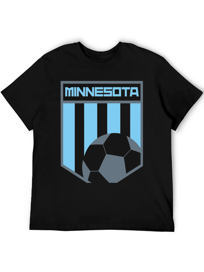 Minnesota Soccer Graphic Tee - Black Cotton T-Shirt