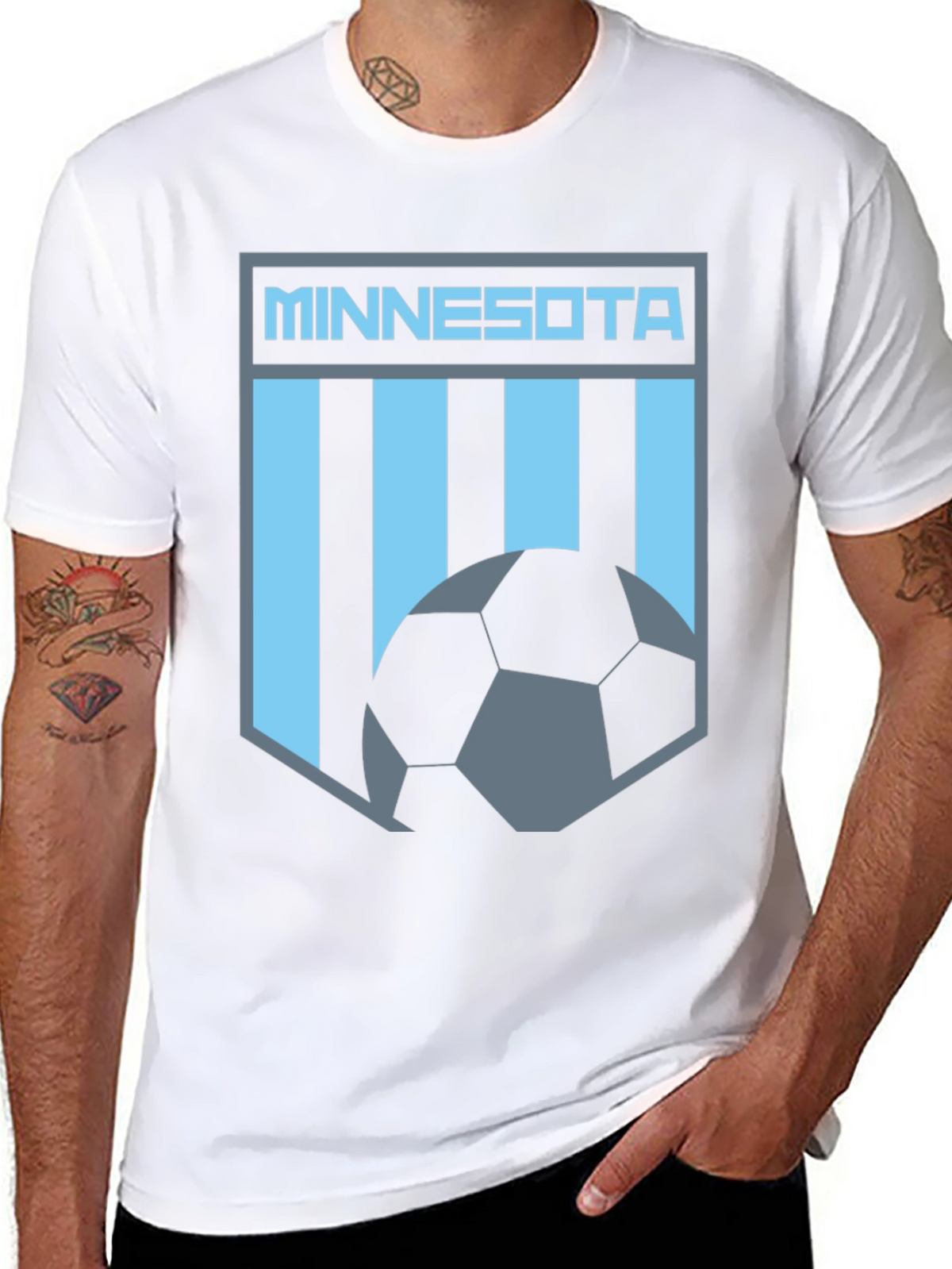 Minnesota Soccer Graphic Tee - Black Cotton T-Shirt
