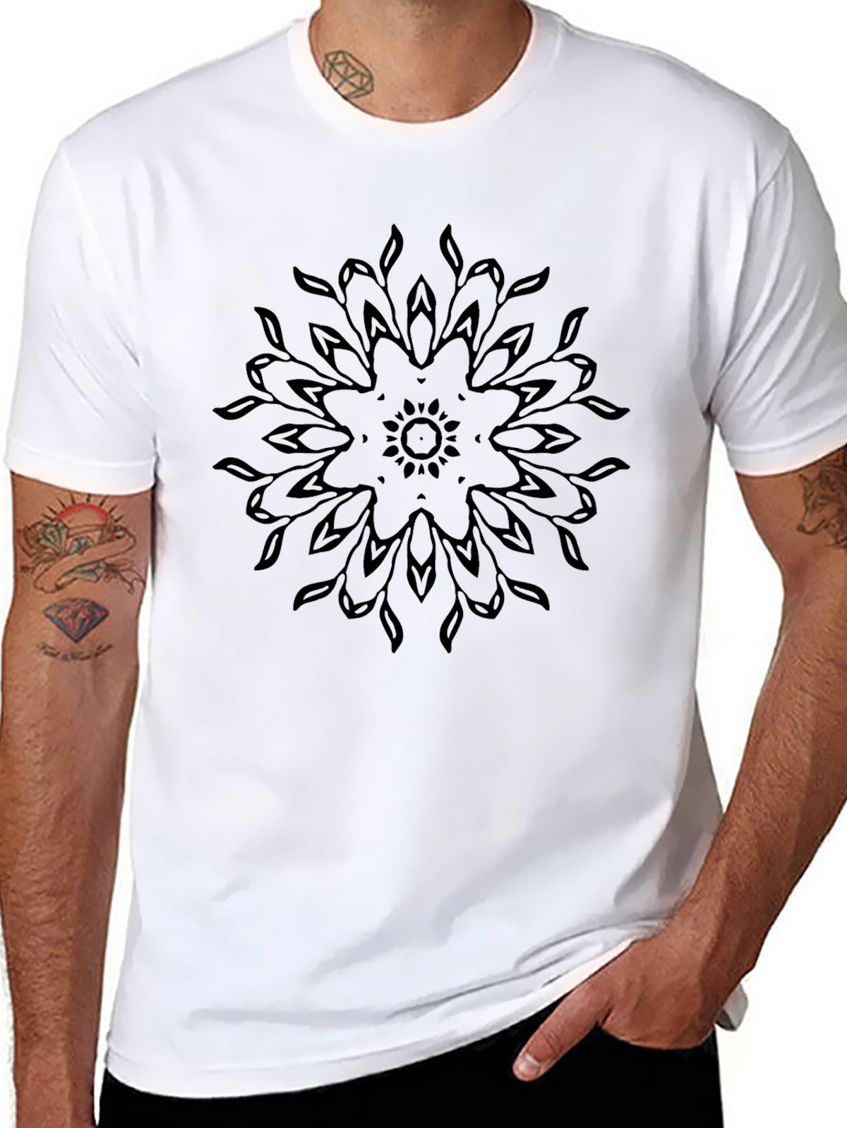 Black Mandala Graphic Tee - Stylish & Comfortable