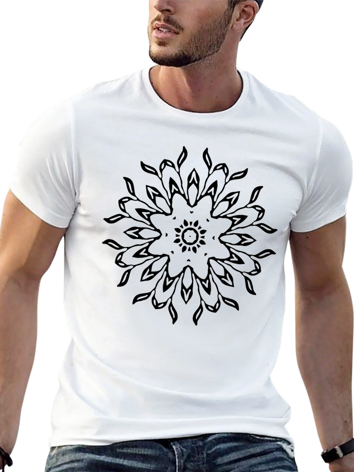 Black Mandala Graphic Tee - Stylish & Comfortable