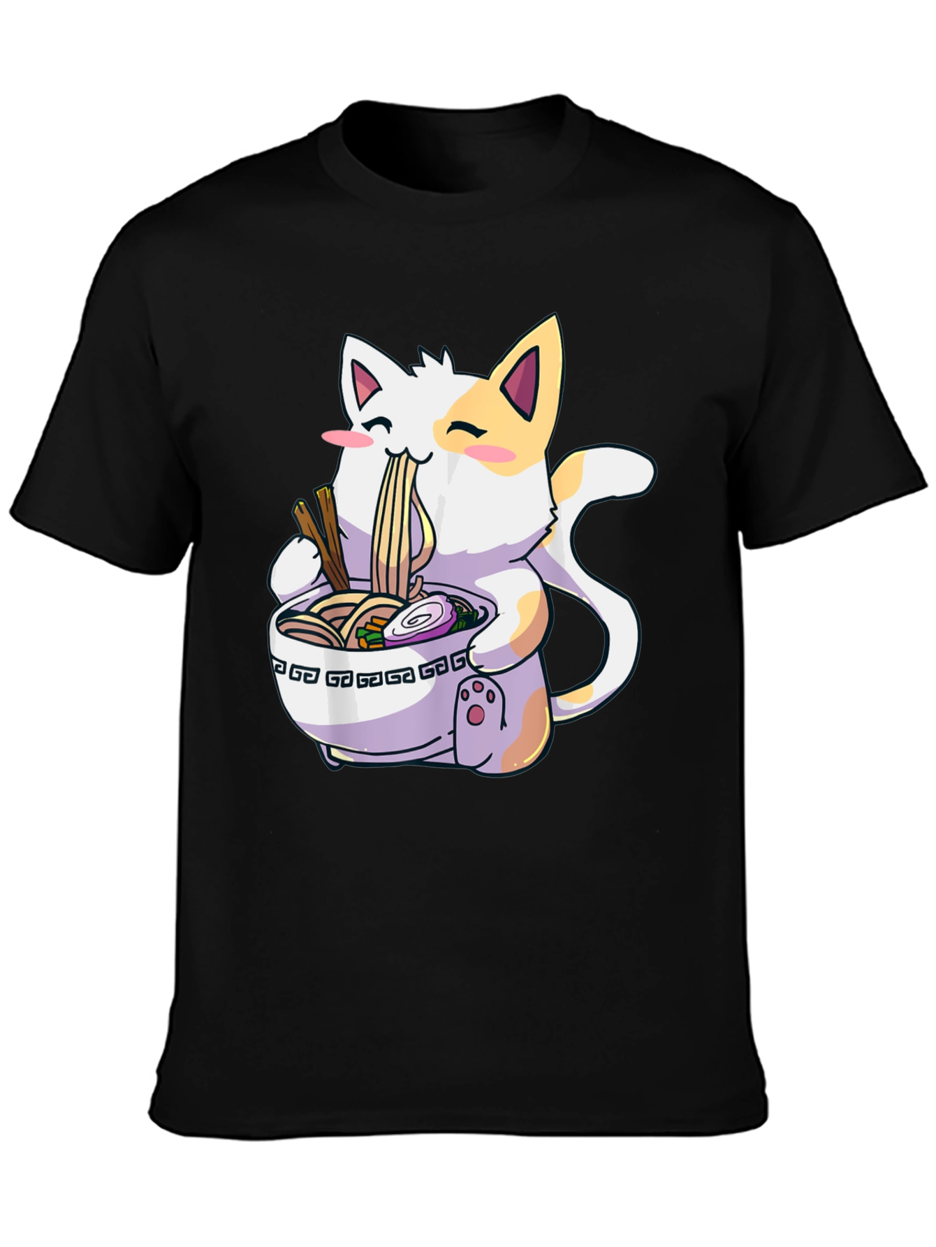 Ramen Cat Graphic T-Shirt - Kawaii Style