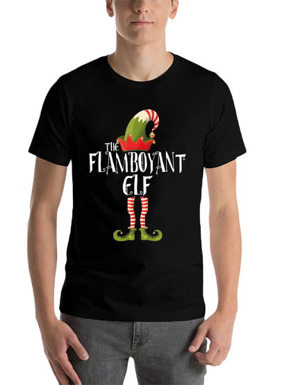 Flamboyant Elf Graphic Tee - Holiday T-Shirt