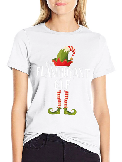 Flamboyant Elf Graphic Tee - Holiday T-Shirt