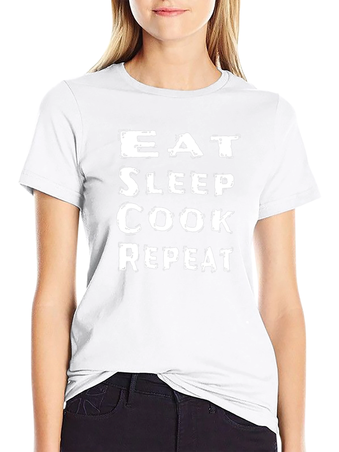 Eat Sleep Cook Repeat Black T-Shirt