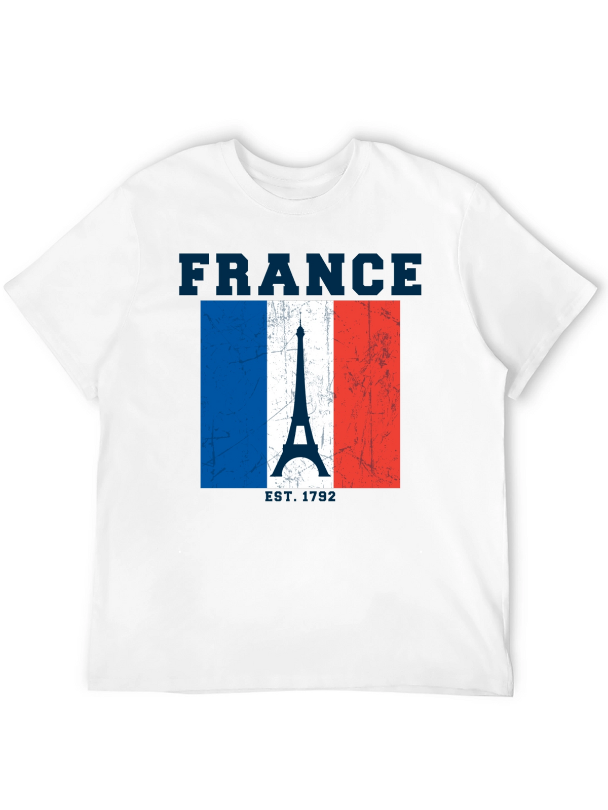 France Flag Eiffel Tower Graphic T-Shirt