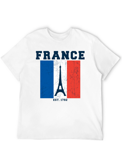 France Flag Eiffel Tower Graphic T-Shirt