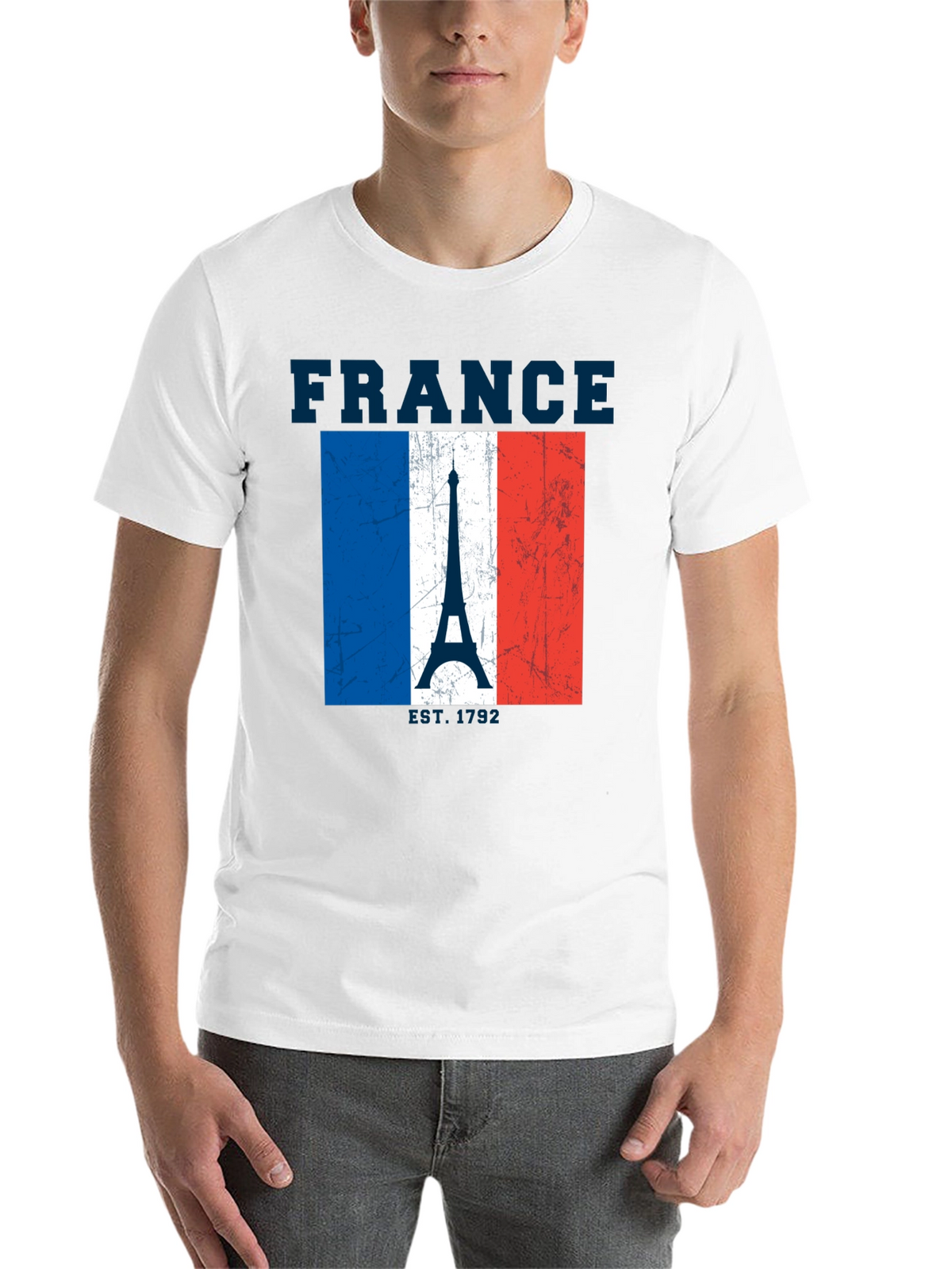 France Flag Eiffel Tower Graphic T-Shirt