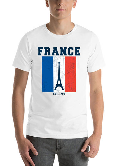 France Flag Eiffel Tower Graphic T-Shirt