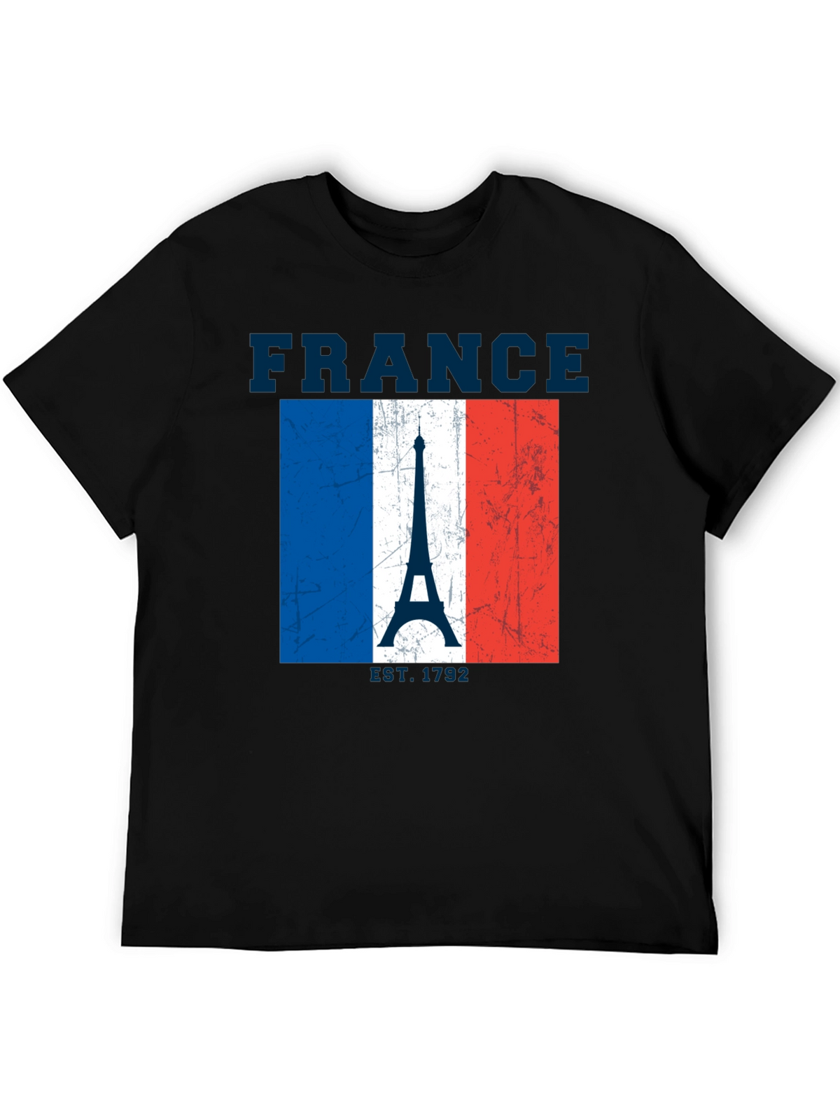 France Flag Eiffel Tower Graphic T-Shirt