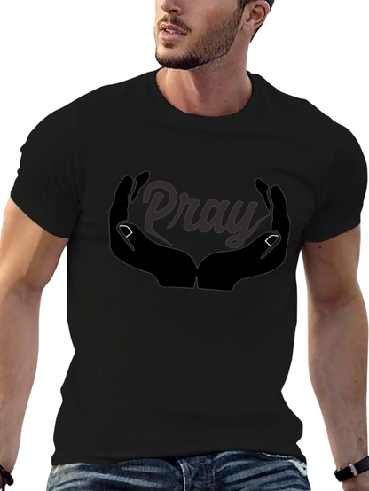 Pray Hands Graphic Tee - Black Cotton Comfort
