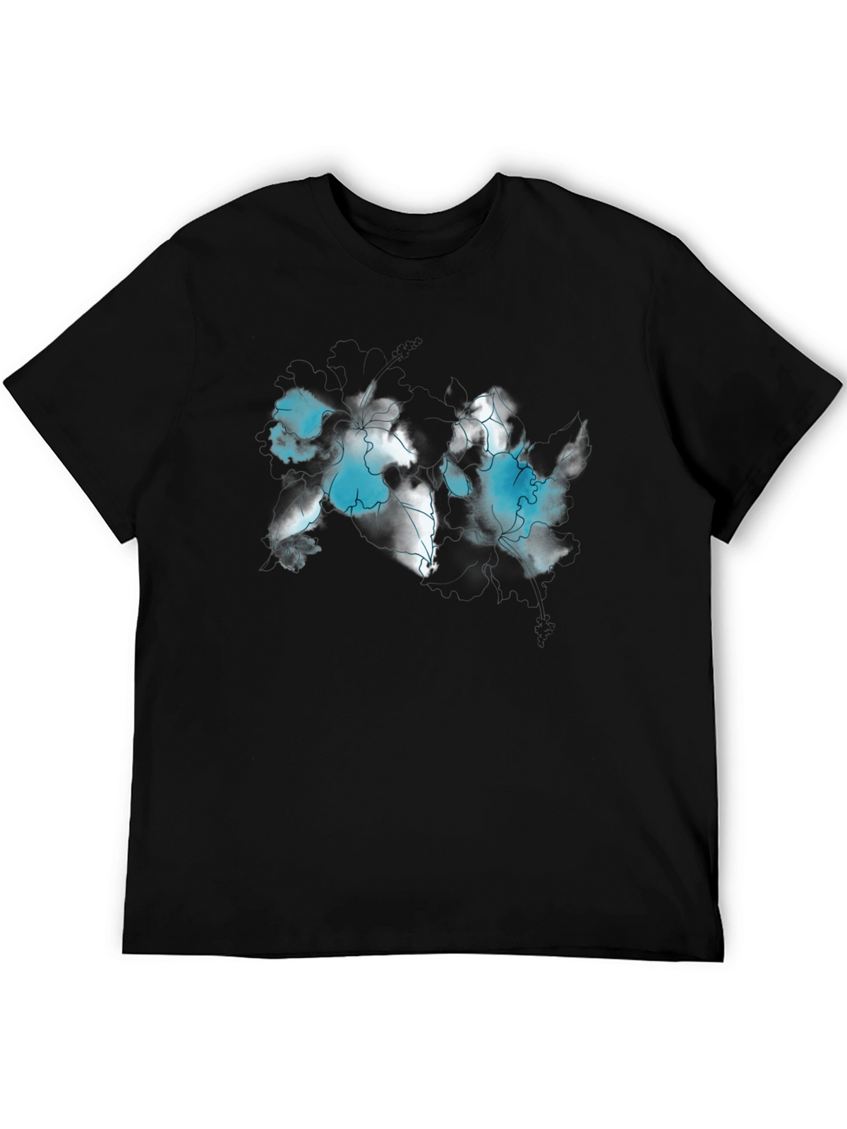 Abstract World Map Black T-Shirt