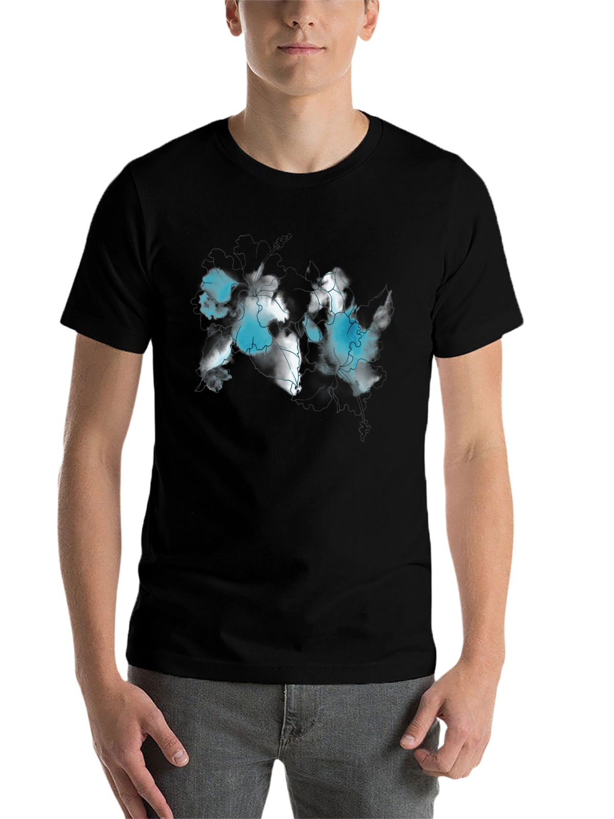 Abstract World Map Black T-Shirt