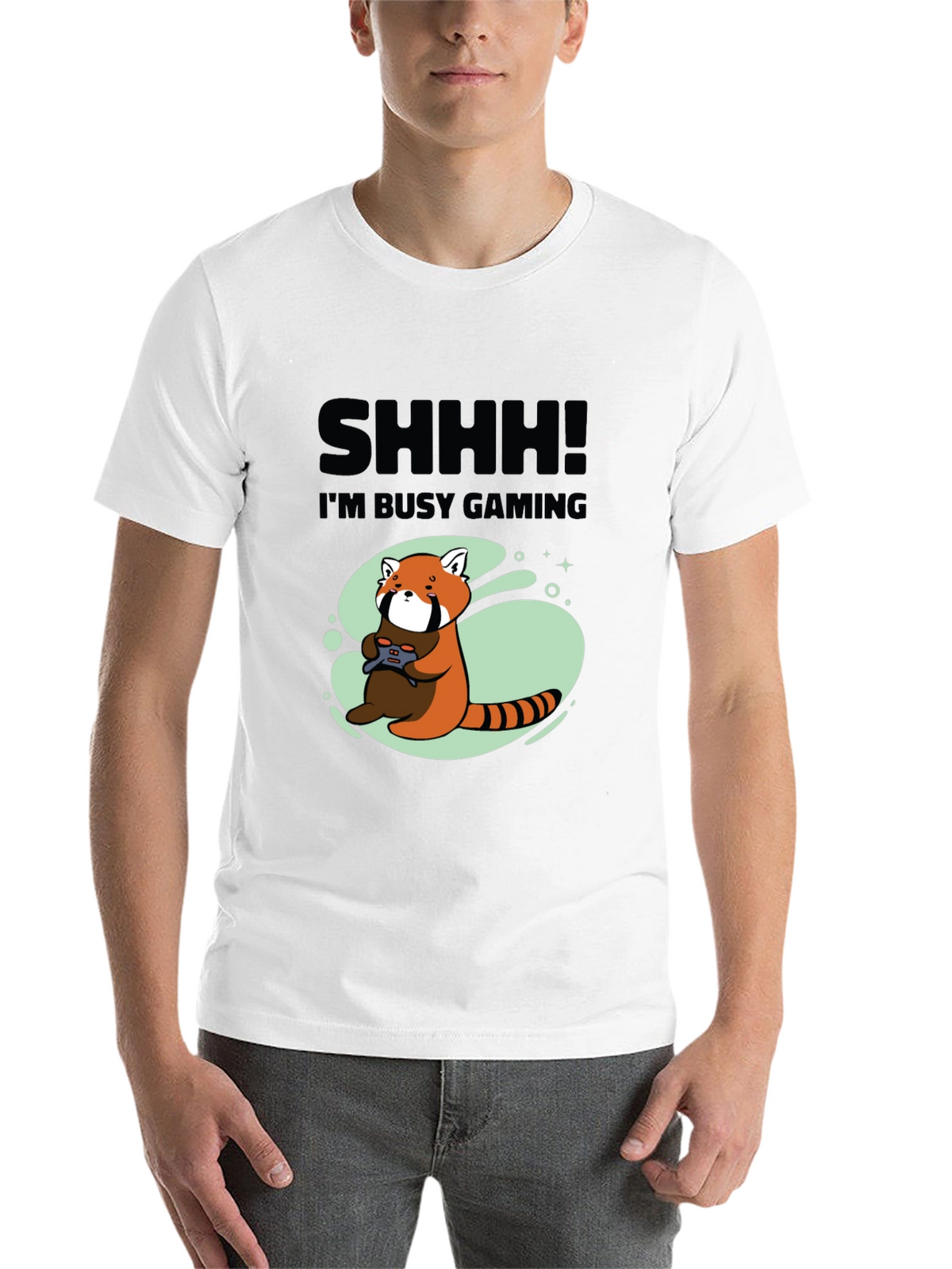 Gamer Red Panda Graphic T-Shirt