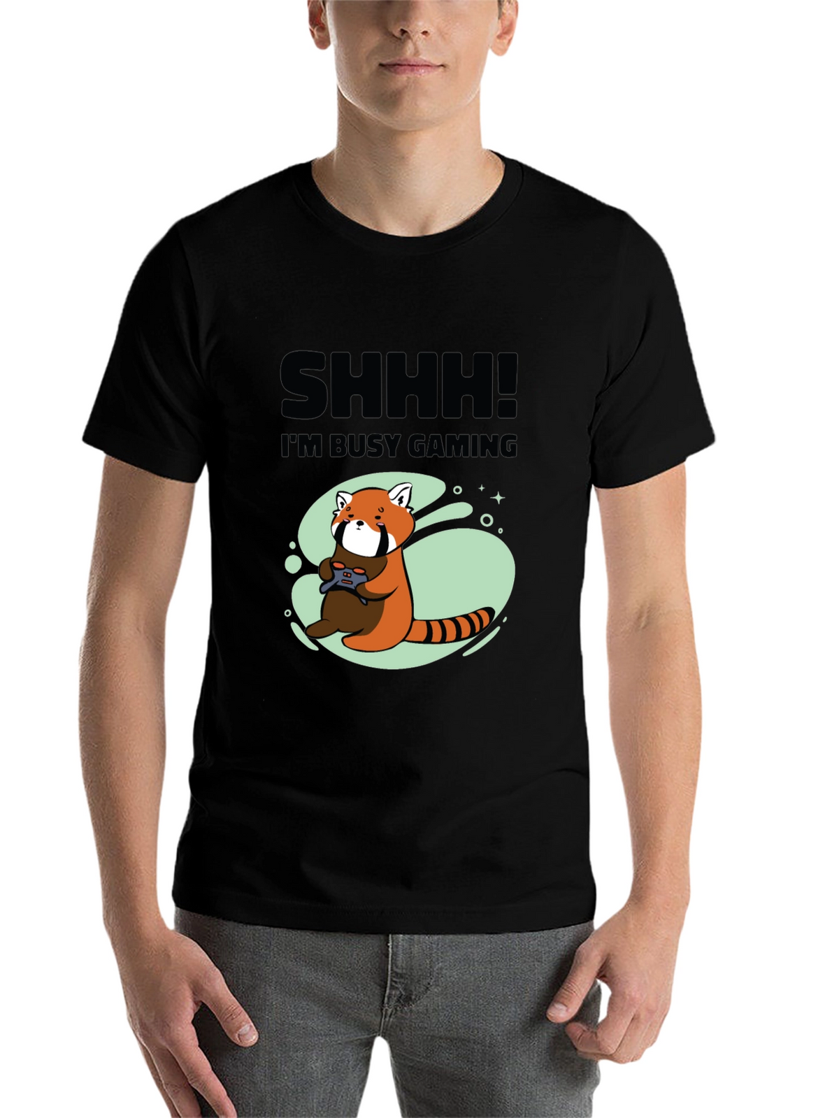 Gamer Red Panda Graphic T-Shirt