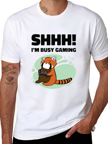 Gamer Red Panda Graphic T-Shirt