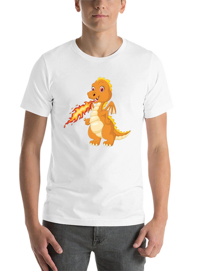 Dragon Fire T-Shirt - Black Cartoon Graphic