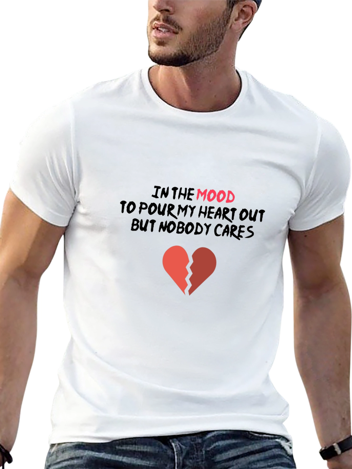 Heartbroken Mood Black Tee