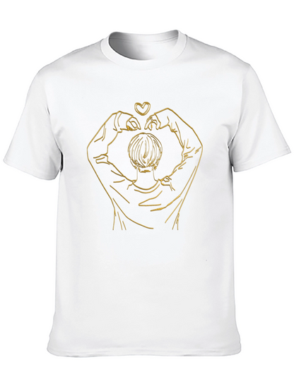 Heart Hands Graphic Tee - Stylish Black T-Shirt