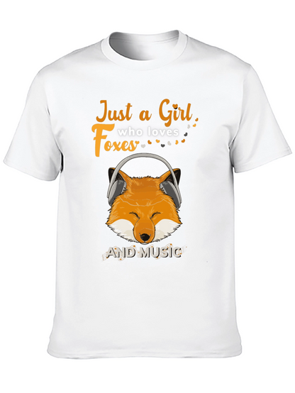 Just a Girl Who Loves Foxes & Music T-Shirt