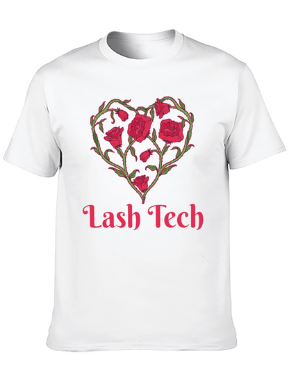 Lash Tech Rose Heart Graphic T-Shirt