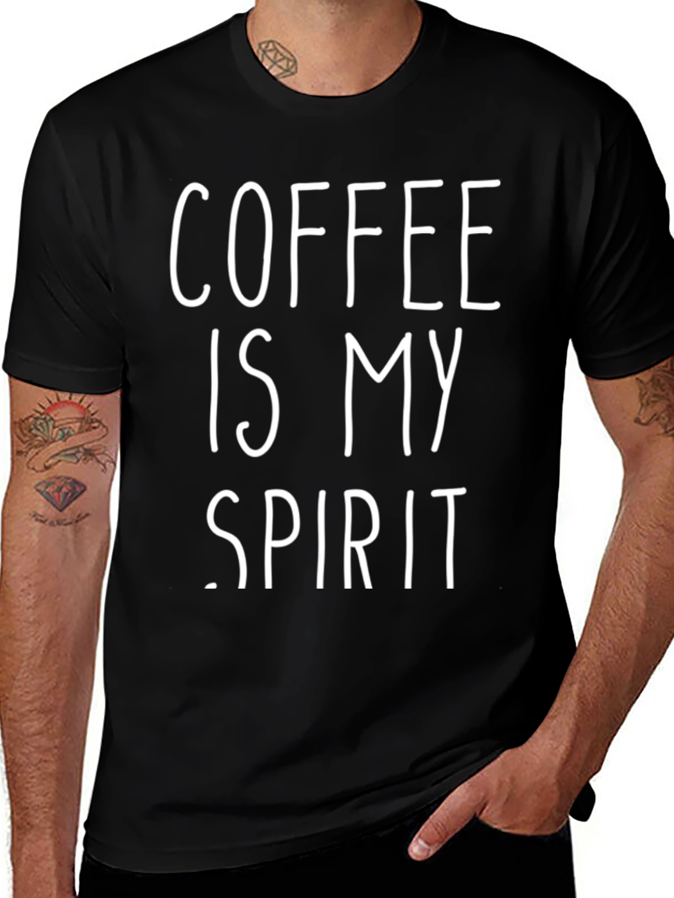 Coffee Is My Spirit Graphic Tee - Black T-Shirt