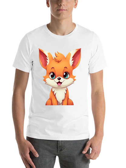 Cute Cartoon Fox Graphic Tee - Black T-Shirt